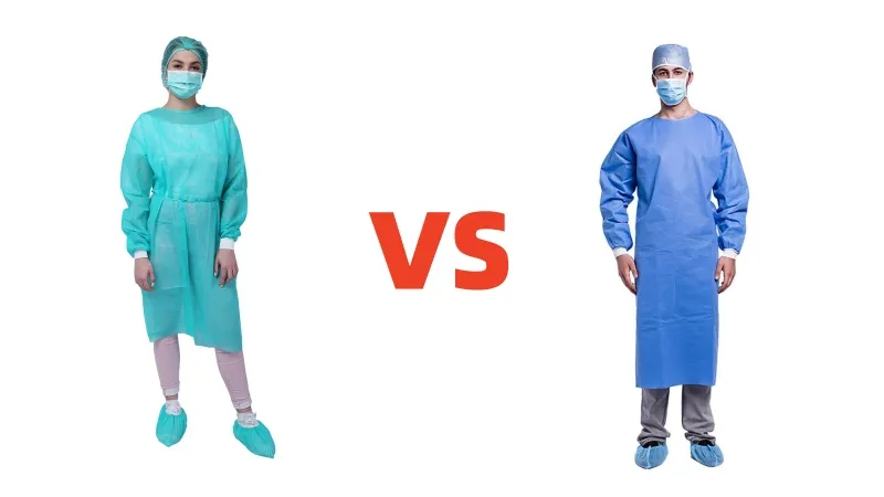 Isolation gown vs surgical gown